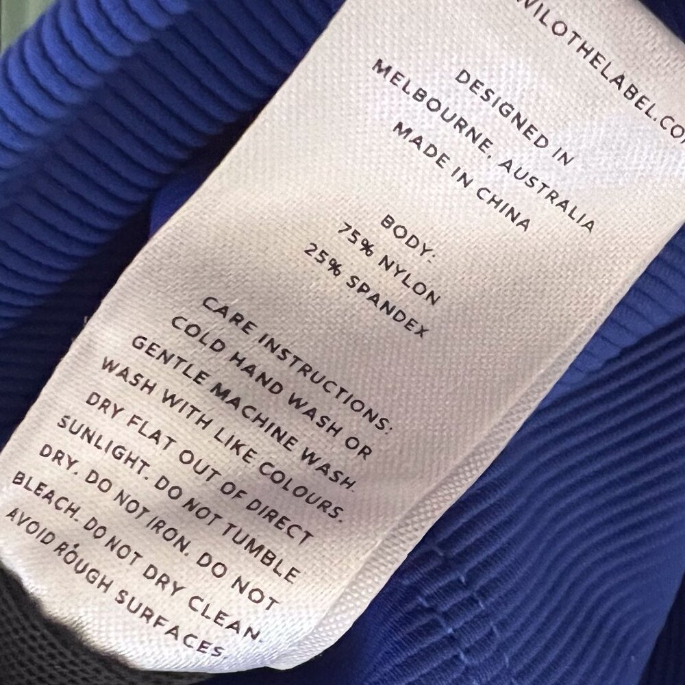 WILO THE LABEL Ribbed Colorblock BLUE Racer Sports Bra sz M - Picture 8 of 10